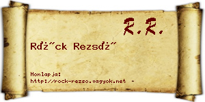 Röck Rezső névjegykártya